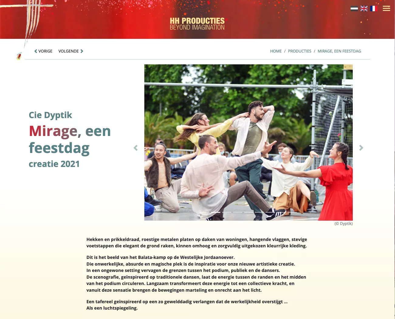 HH Producties website 2021